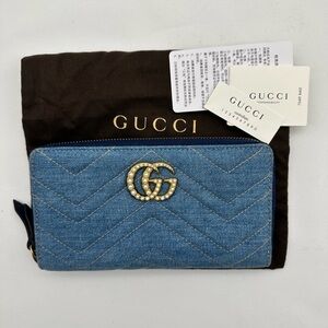 Gucci GG Marmont Denim Wallet